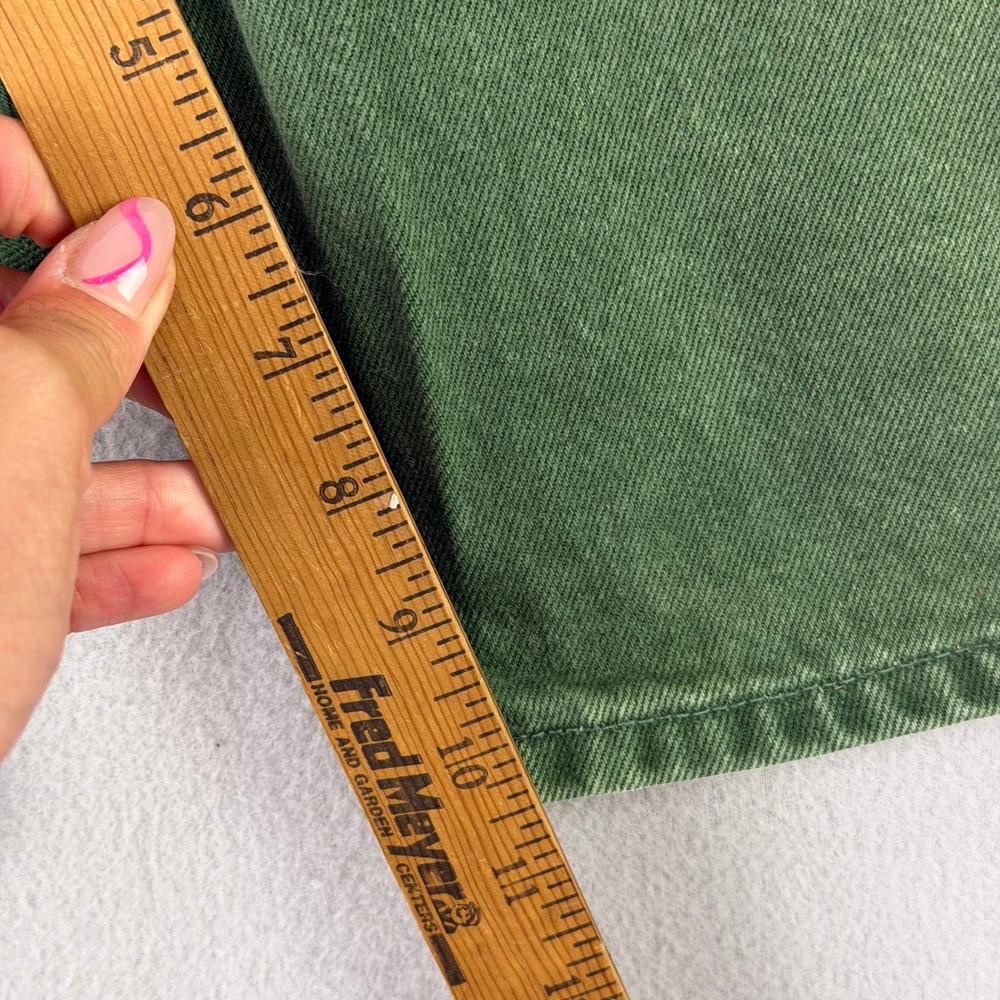 Vintage 90s Levi's 580 Baggy Jean Shorts Mens 30 Green Denim Orange Tab USA Made - Picture 10 of 12